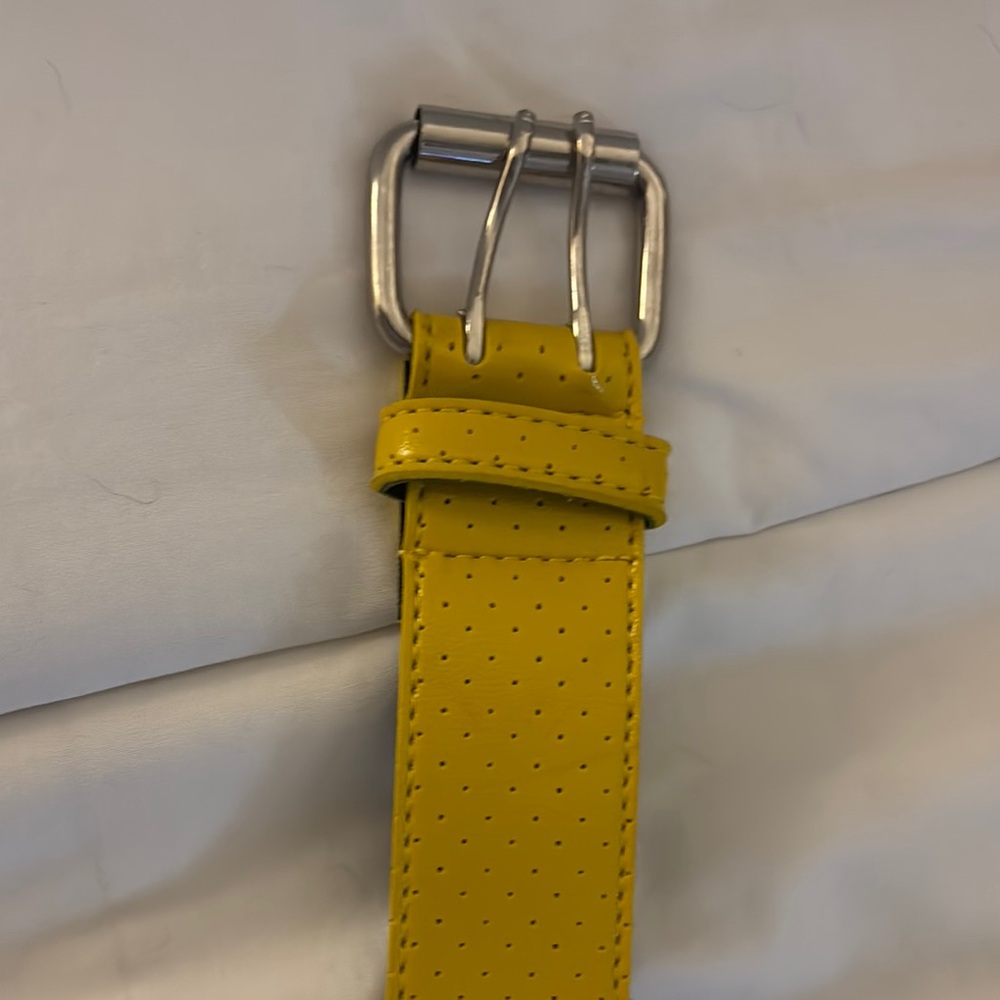 Stylish Yellow Perforated Leather Belt